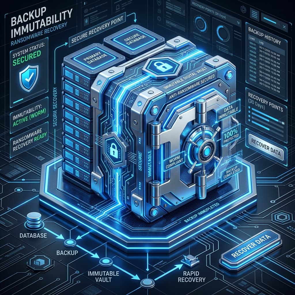 A highly secure digital vault constructed from impenetrable silver locking a primary database
